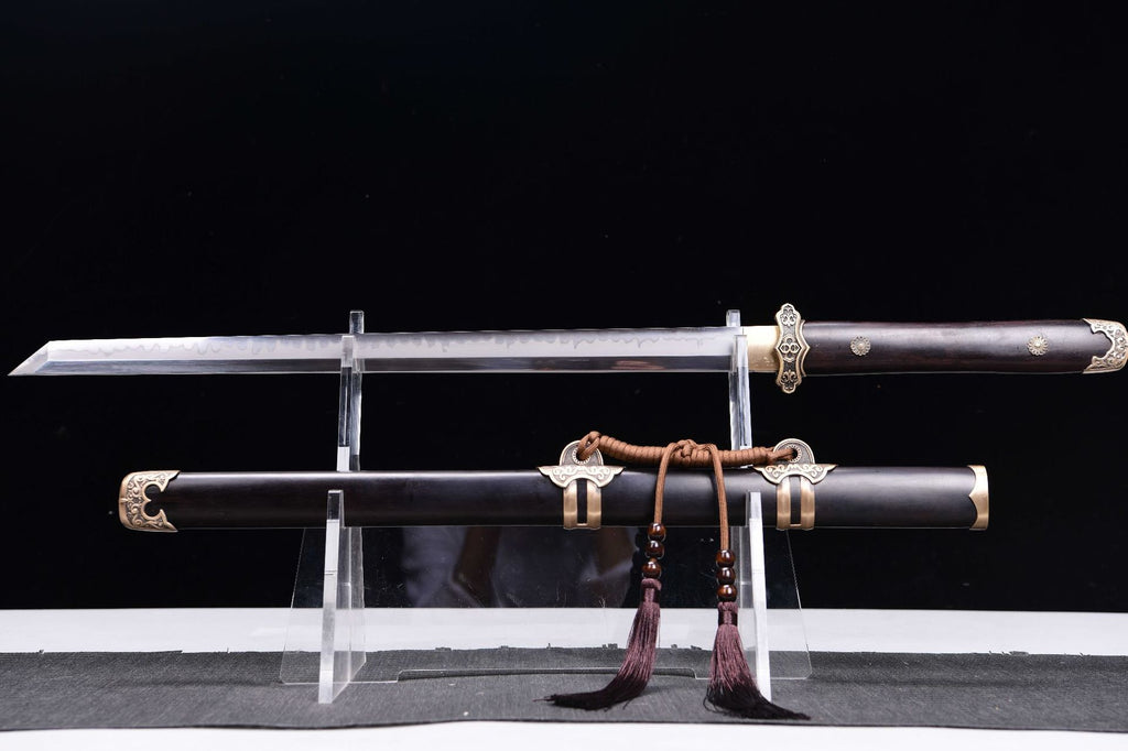 1200 New Specials 20" Ebony T10 Burnt Edge Fighting Research Vegetarian Tang Cross Sword