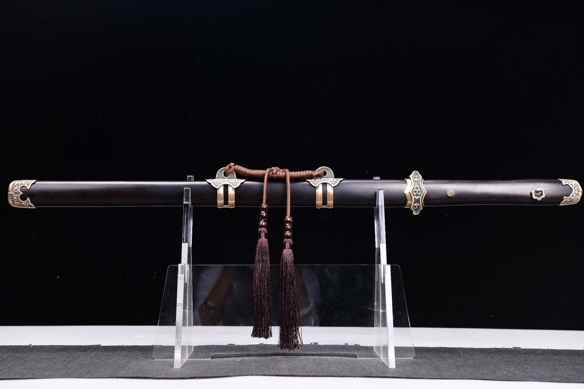 1200 New Specials 20" Ebony T10 Burnt Edge Fighting Research Vegetarian Tang Cross Sword