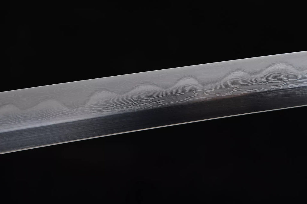 New handcrafted long pure copper gilded 20-inch three-color polished samurai sword with a tempered steel blade - Ten Thousand Arrows Ribbed Chisel
