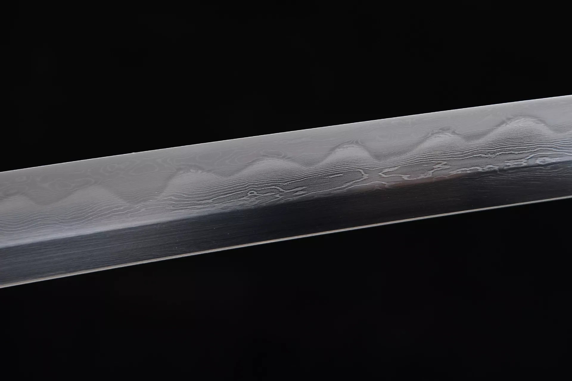 New handcrafted long pure copper gilded 20-inch three-color polished samurai sword with a tempered steel blade - Ten Thousand Arrows Ribbed Chisel