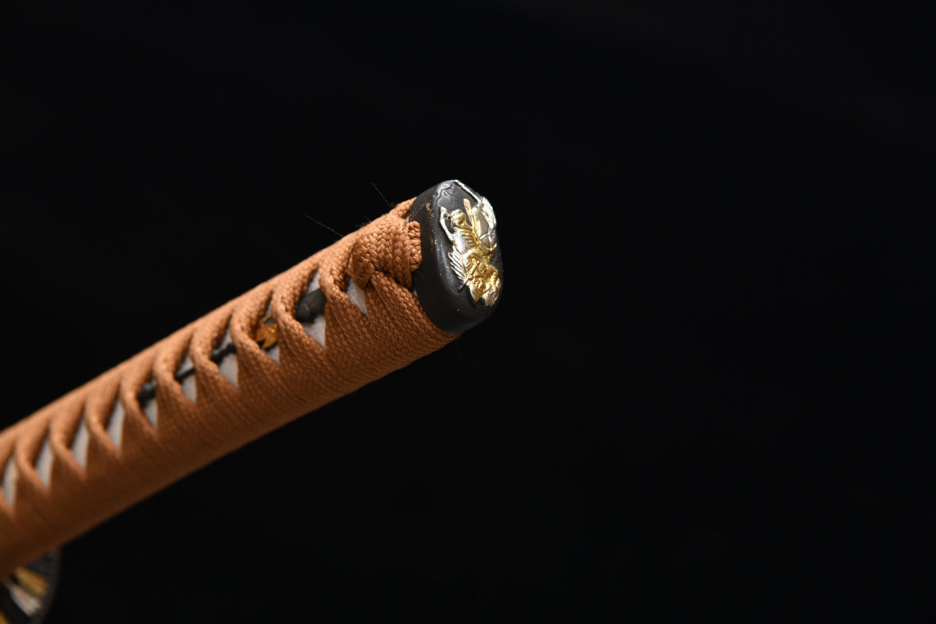 New handcrafted long pure copper gilded 20-inch three-color polished samurai sword with a tempered steel blade - Ten Thousand Arrows Ribbed Chisel