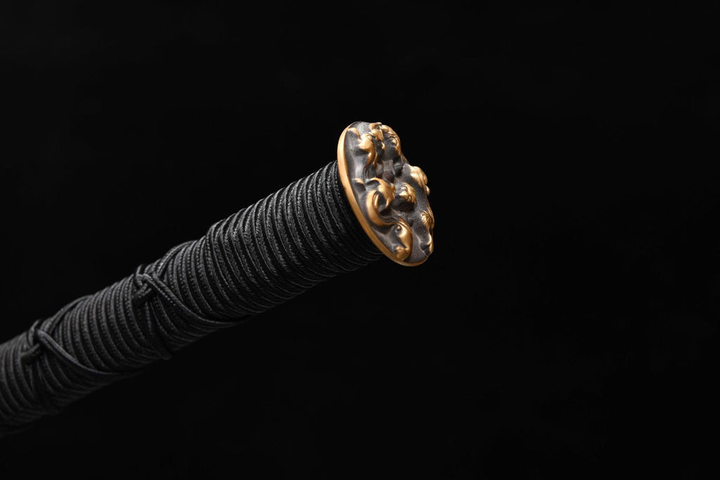 1060 New Handmade Long 28-inch Pure Copper Mounted Hundred Refined Steel Ancient Han Sword - Chi-Dragon Han Sword (Golden Model)