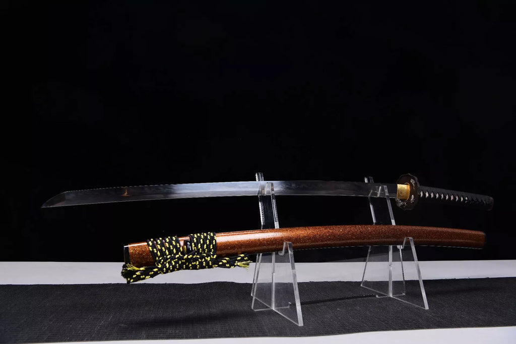 1280 Long 26 T10 Steel Burnished Blade True Cross-Handed Samurai Sword - Ryujin Fighting Sword