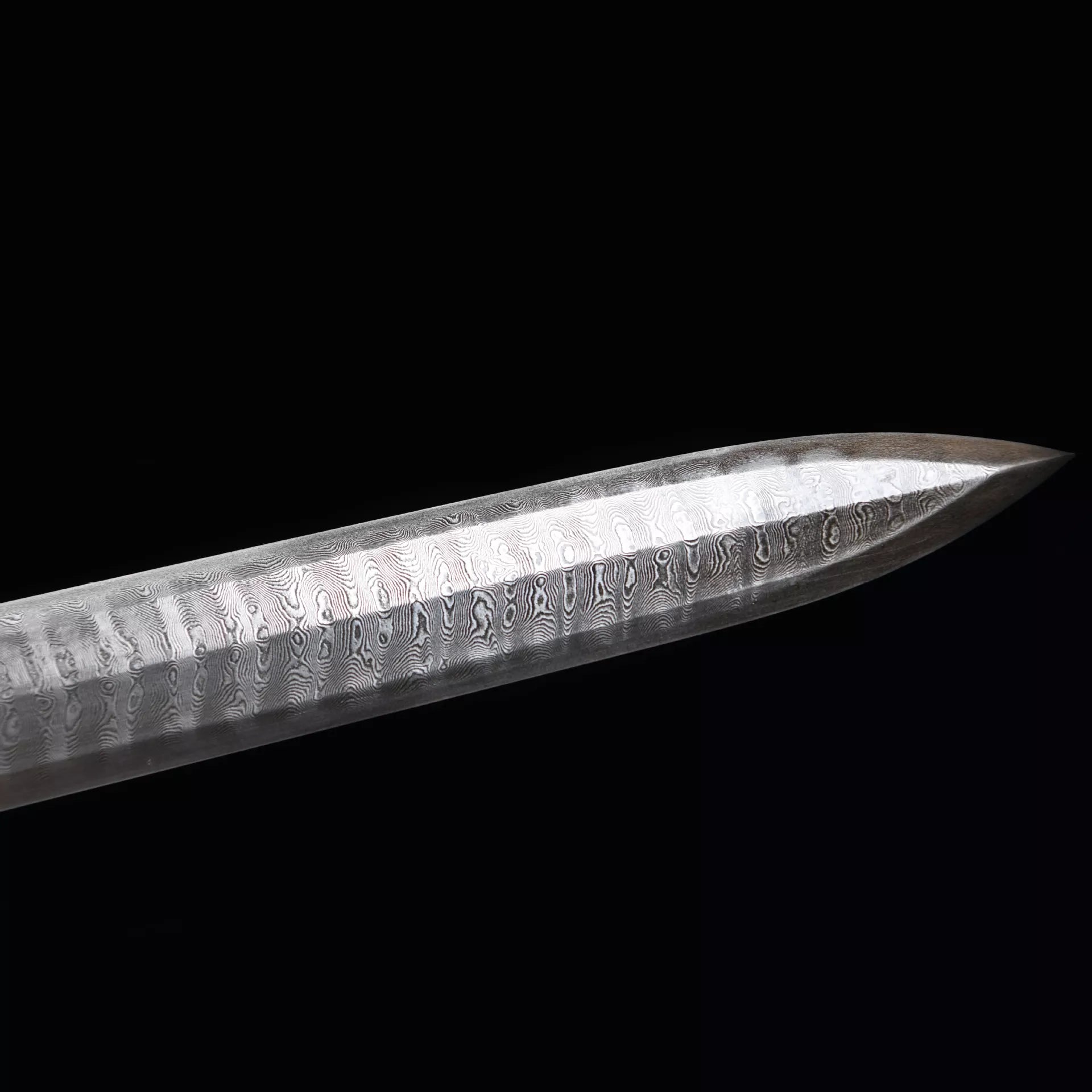 1200 New Handmade Long 28-inch Pure Copper Mounted Hundred Refined Steel Ancient Han Sword with Ladder Pattern - Chi-Dragon Han Sword (Classic Vintage Model)