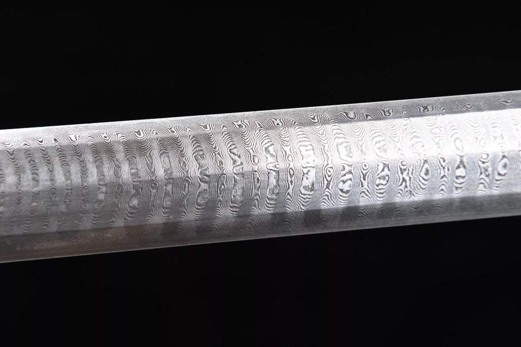 1200 New Handmade Long 28-inch Pure Copper Mounted Hundred Refined Steel Ancient Han Sword with Ladder Pattern - Chi-Dragon Han Sword (Classic Vintage Model)