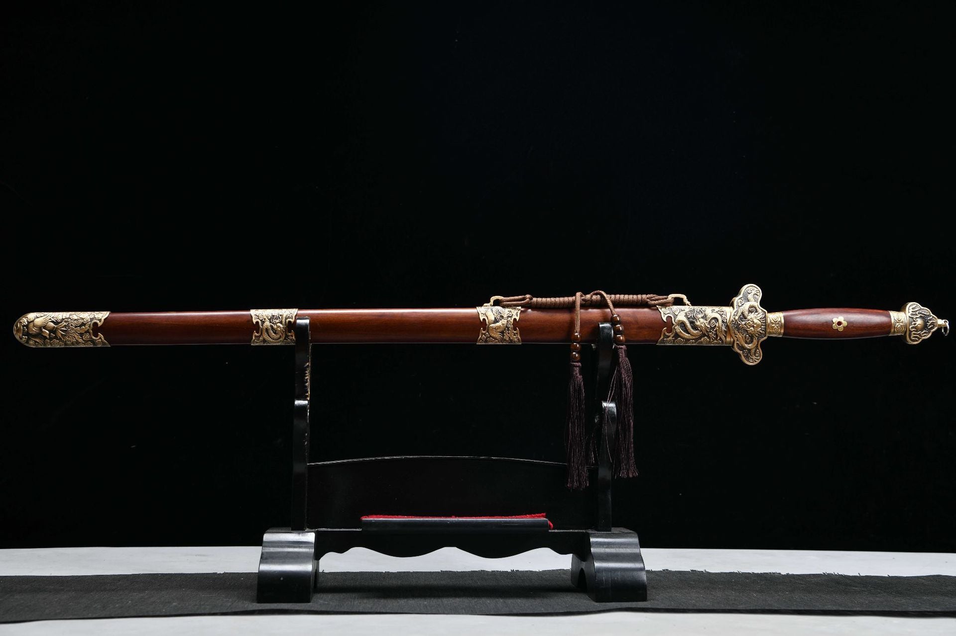 1100 New Handmade Long 28-inch Patterned Steel Qing Sword--Yulong Qing Sword