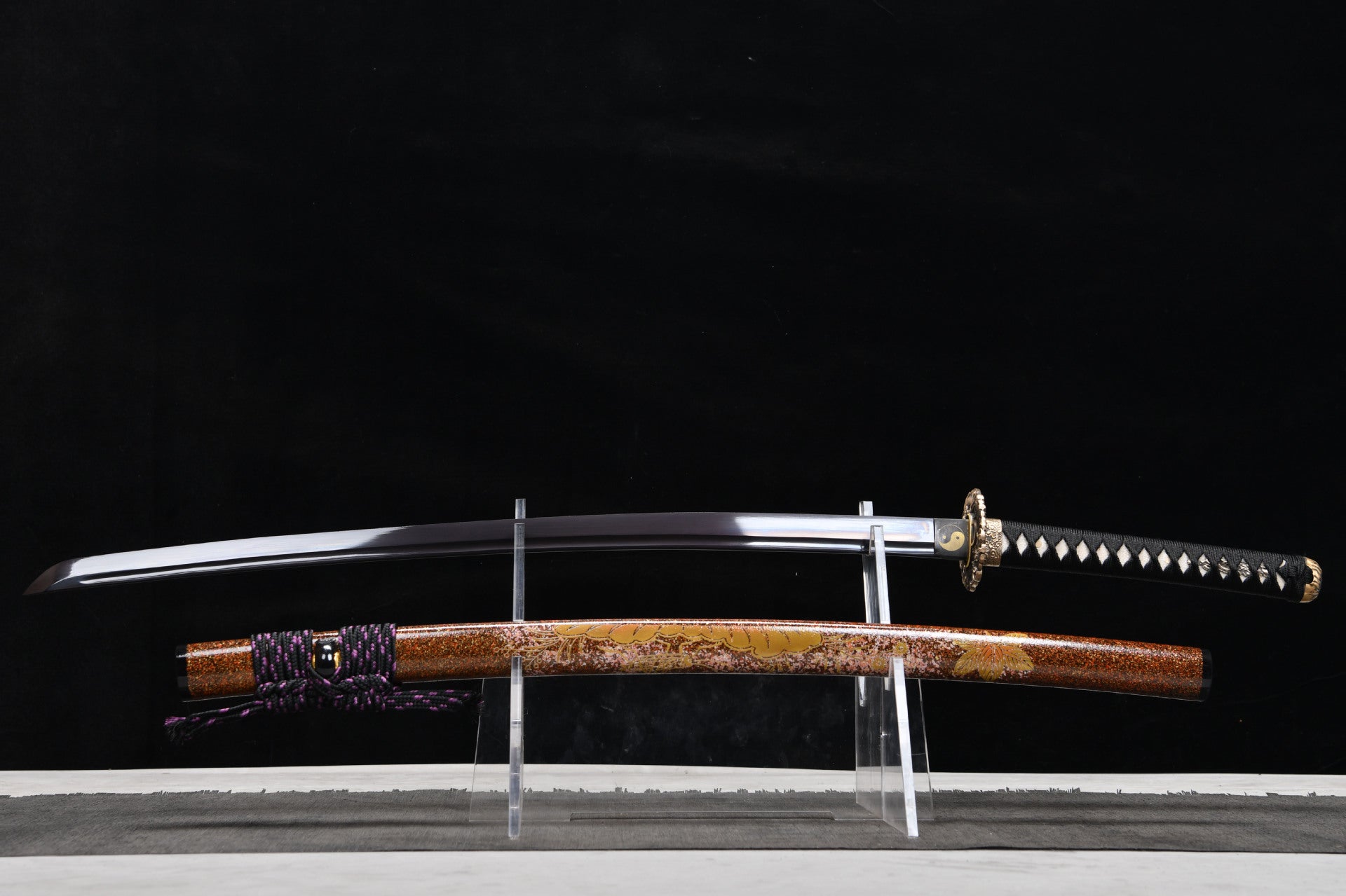 26-inch High-Manganese Steel Blackened Katana - Iruyun Ryu-tachi