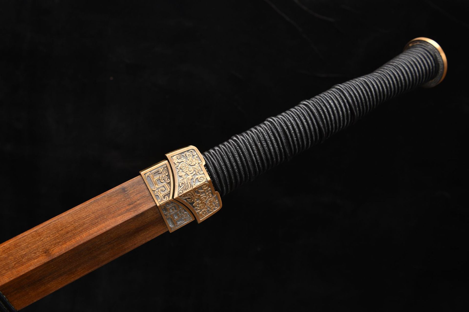 1100 New Handmade Long 28-inch Pure Copper Dama Flat Hilt Han Sword - Xiang Yu War Sword