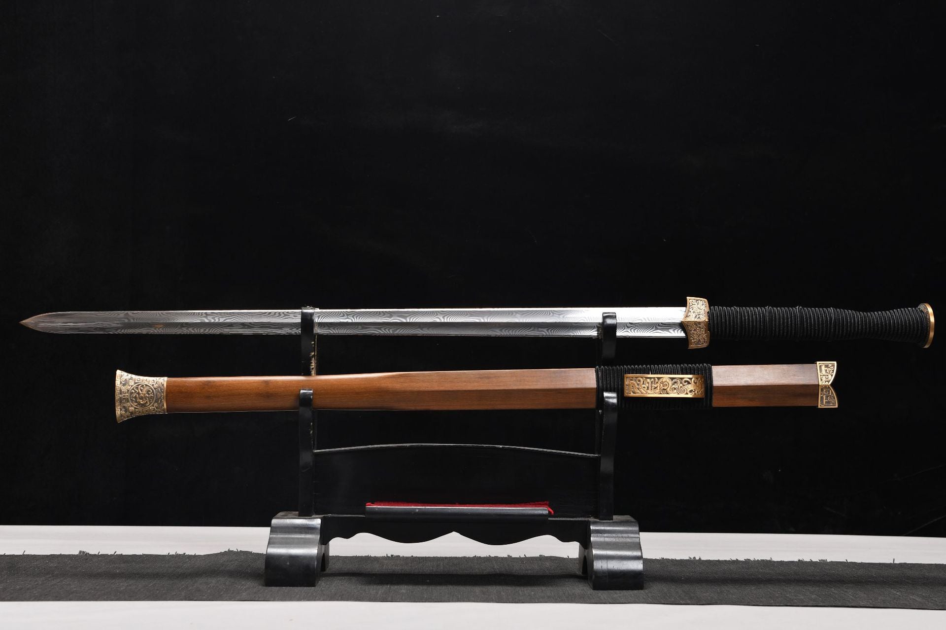 1100 New Handmade Long 28-inch Pure Copper Dama Flat Hilt Han Sword - Xiang Yu War Sword