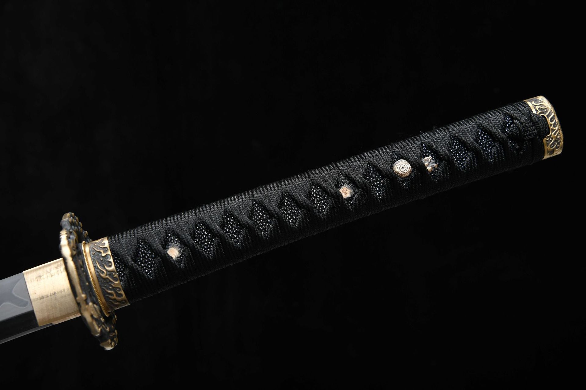 1160 New Handmade Long 26 T10 Burnished Blade Lingyun Pattern Ground Gray Samurai Sword - Chi-Dragon Fighting Sword