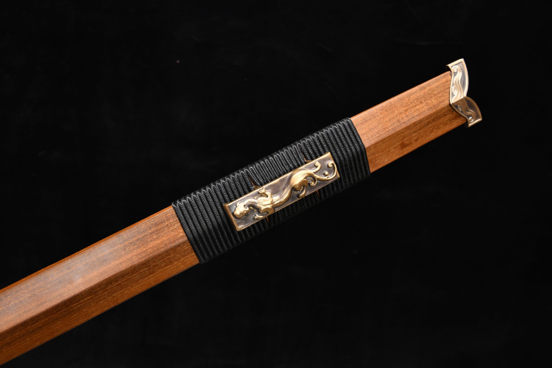 1160 New Handmade Long 28-inch Damascus Steel Eight-Faced Han Sword - Classic Chi-Dragon Han Sword