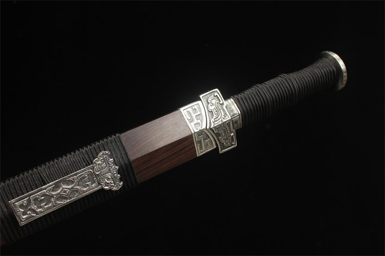 24-inch White Copper Woolen Iron Grass Steel Tile Han Sword - Overlord Sword