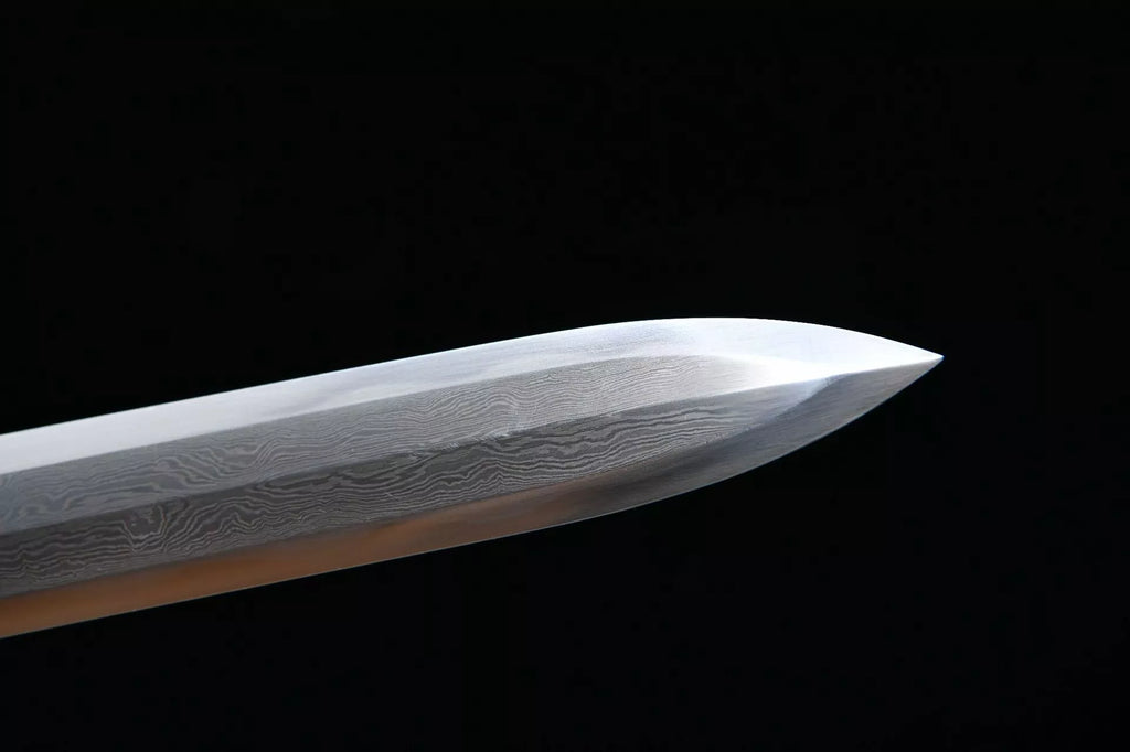 2360 New Handmade Long 28-inch Patterned Steel Burnished Edge Tang Sword - Dragon King Heavy Sword