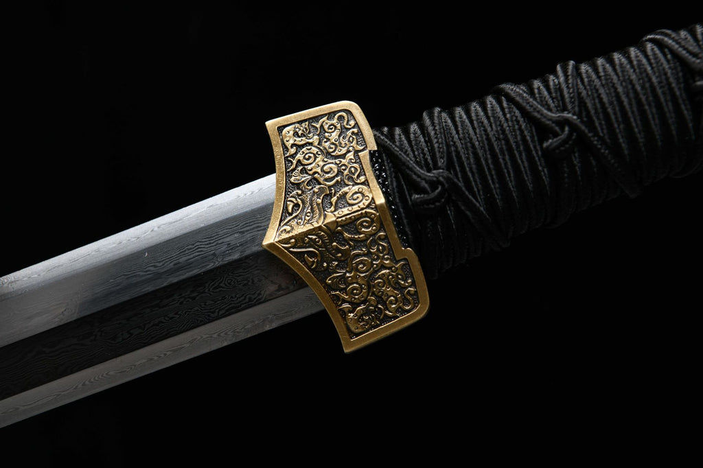 1100 New Handmade Medium 20 inch Patterned Steel Small Han Sword - Four Sacred Ancient Swords