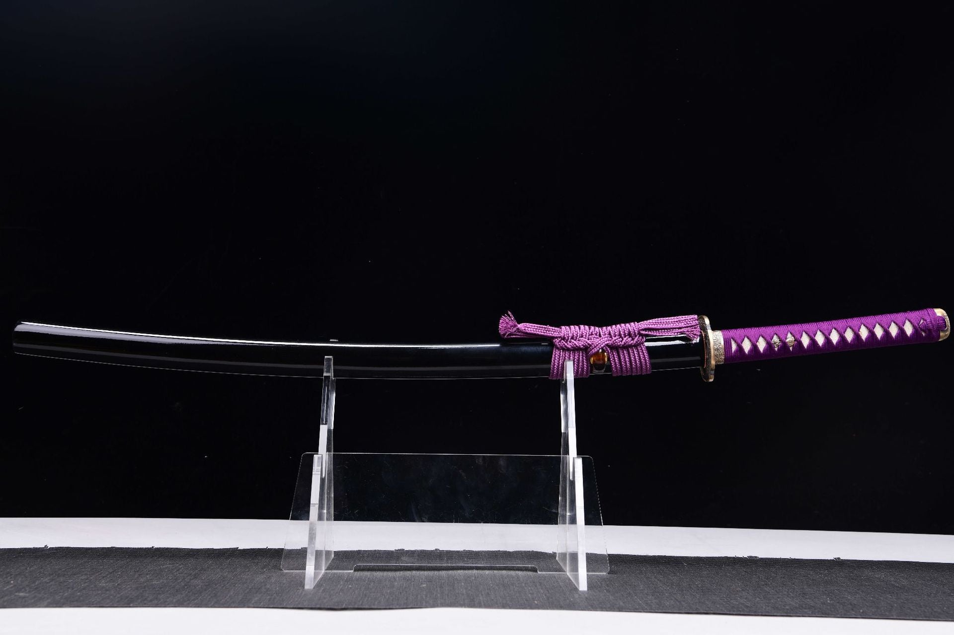 1060 Long 26 Damascus Patterned Steel (Clover Pattern) Samurai Sword - Fenghua Fighting Sword