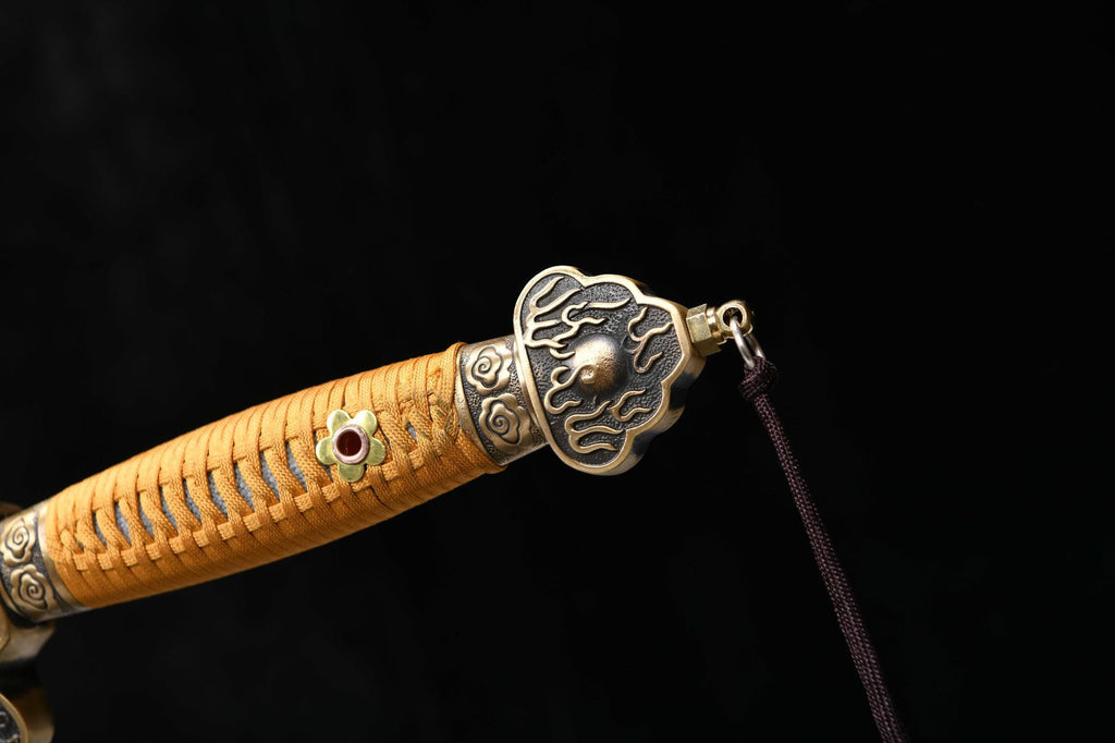 1500 New Handmade Long 26-inch Patterned Steel Chinese Ground Qing Sword - Imperial Dragon Sword