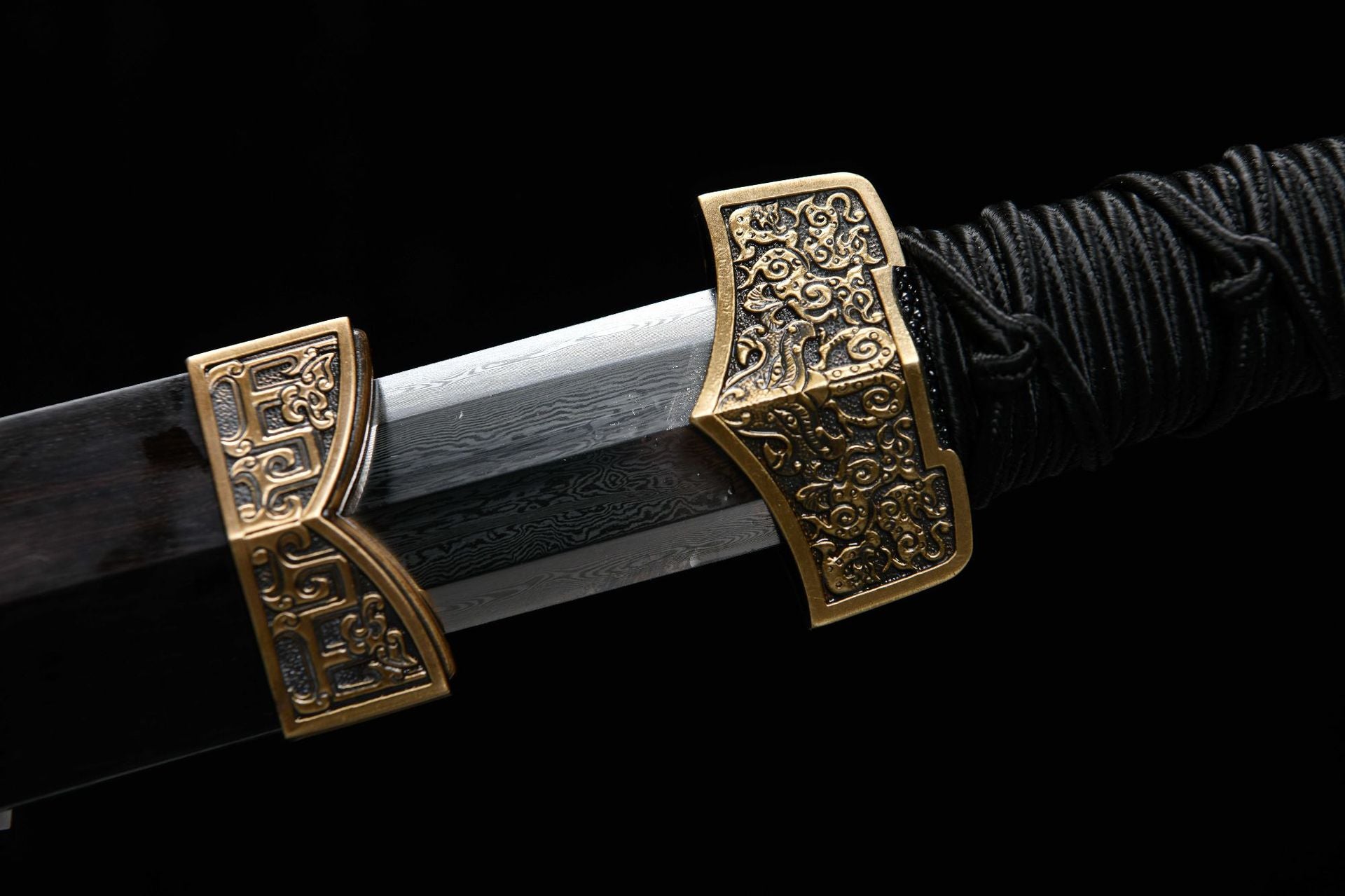 1100 New Handmade Medium 20 inch Patterned Steel Small Han Sword - Four Sacred Ancient Swords