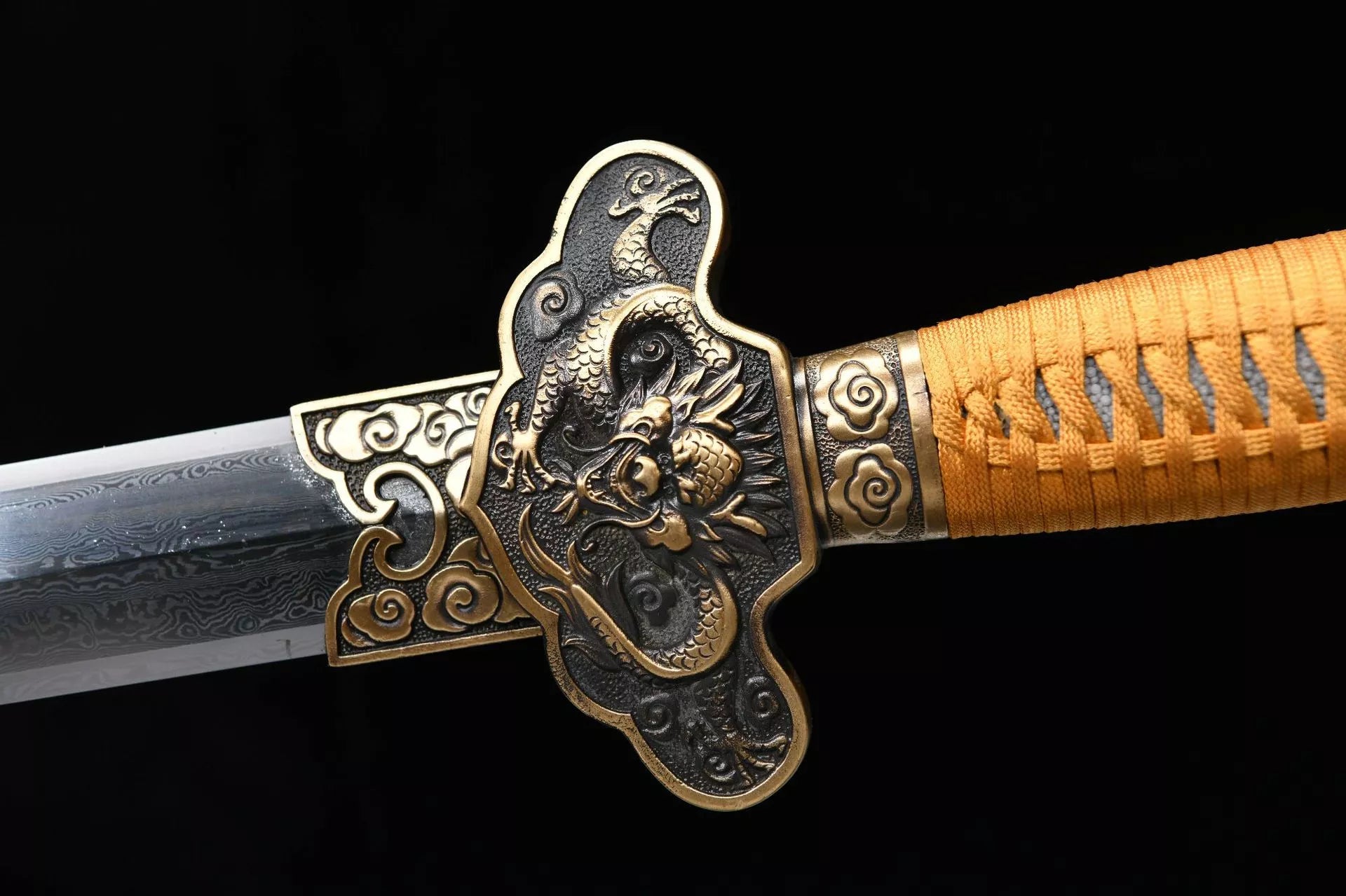 1500 New Handmade Long 26-inch Patterned Steel Chinese Ground Qing Sword - Imperial Dragon Sword