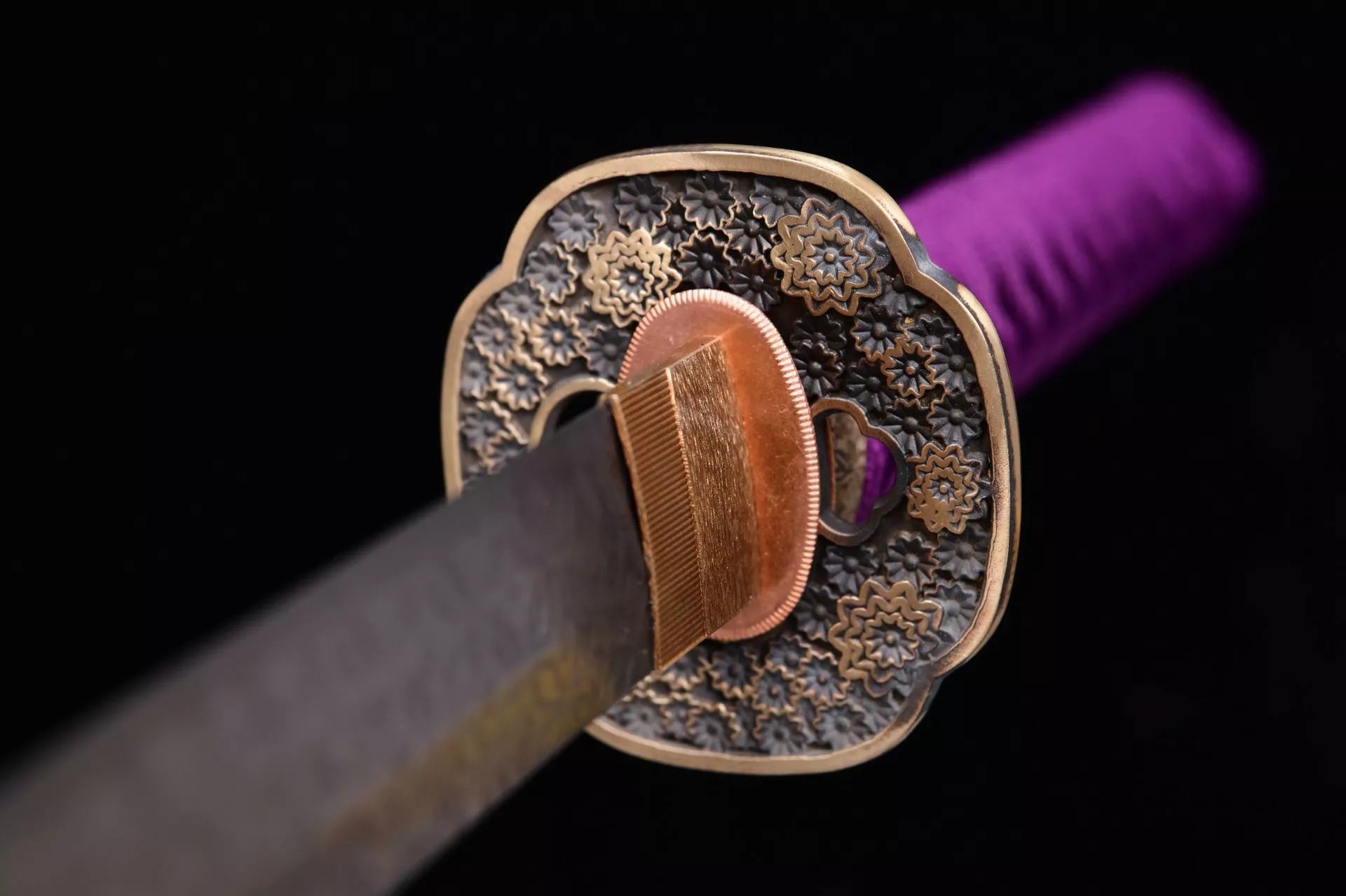 1060 Long 26 Damascus Patterned Steel (Clover Pattern) Samurai Sword - Fenghua Fighting Sword