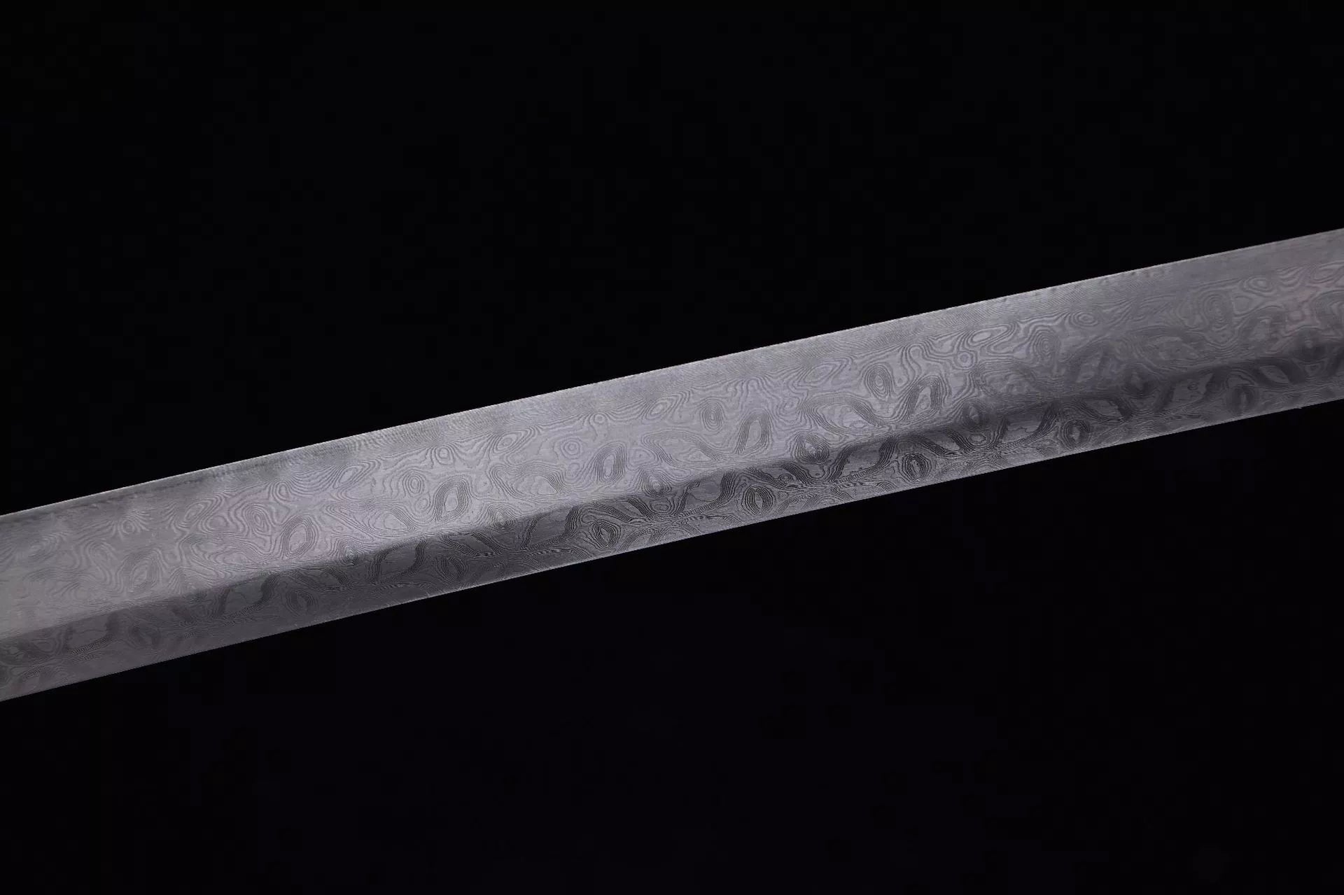 1060 Long 26 Damascus Patterned Steel (Clover Pattern) Samurai Sword - Fenghua Fighting Sword