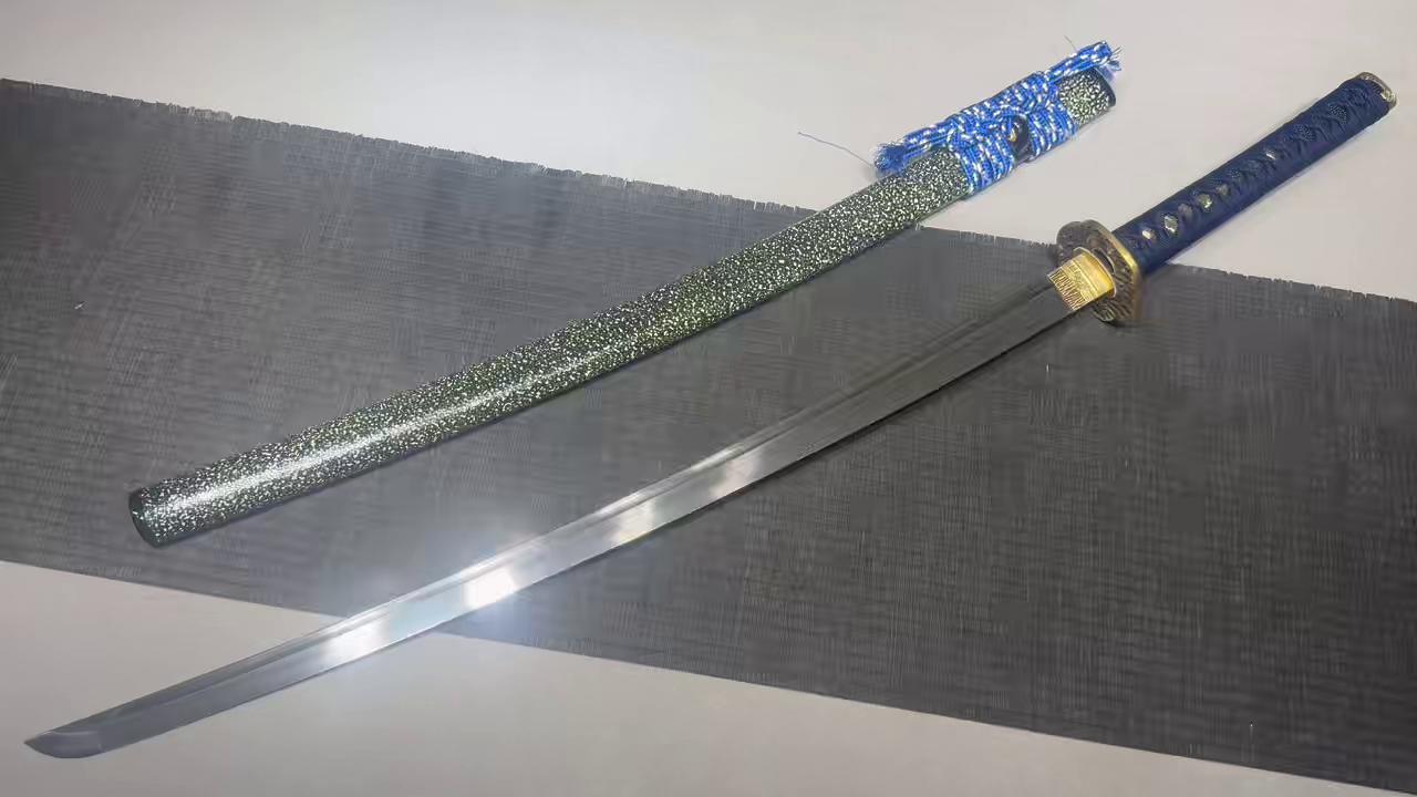 720 New Handmade Long 26-inch Patterned Steel Samurai Sword - Ichinen Sword Fighting