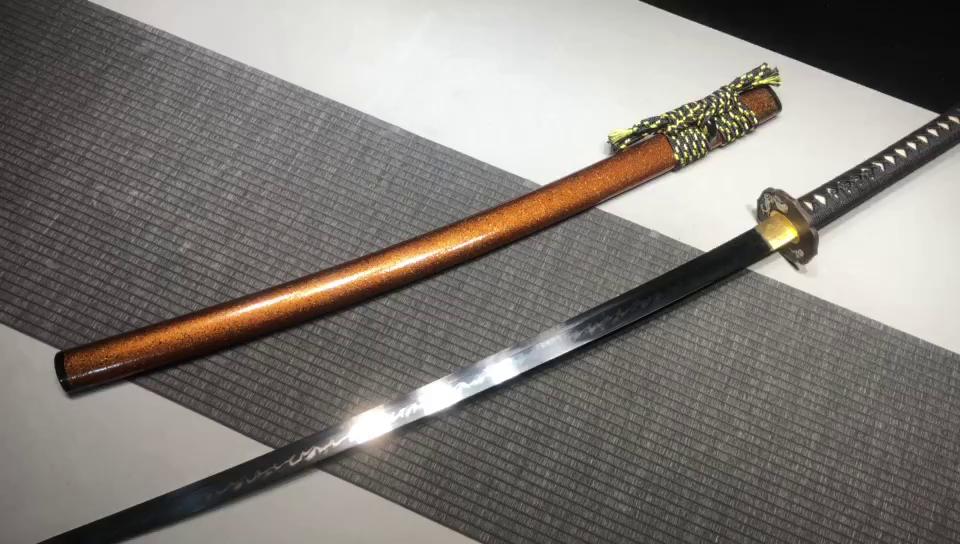 1280 Long 26 T10 Steel Burnished Blade True Cross-Handed Samurai Sword - Ryujin Fighting Sword