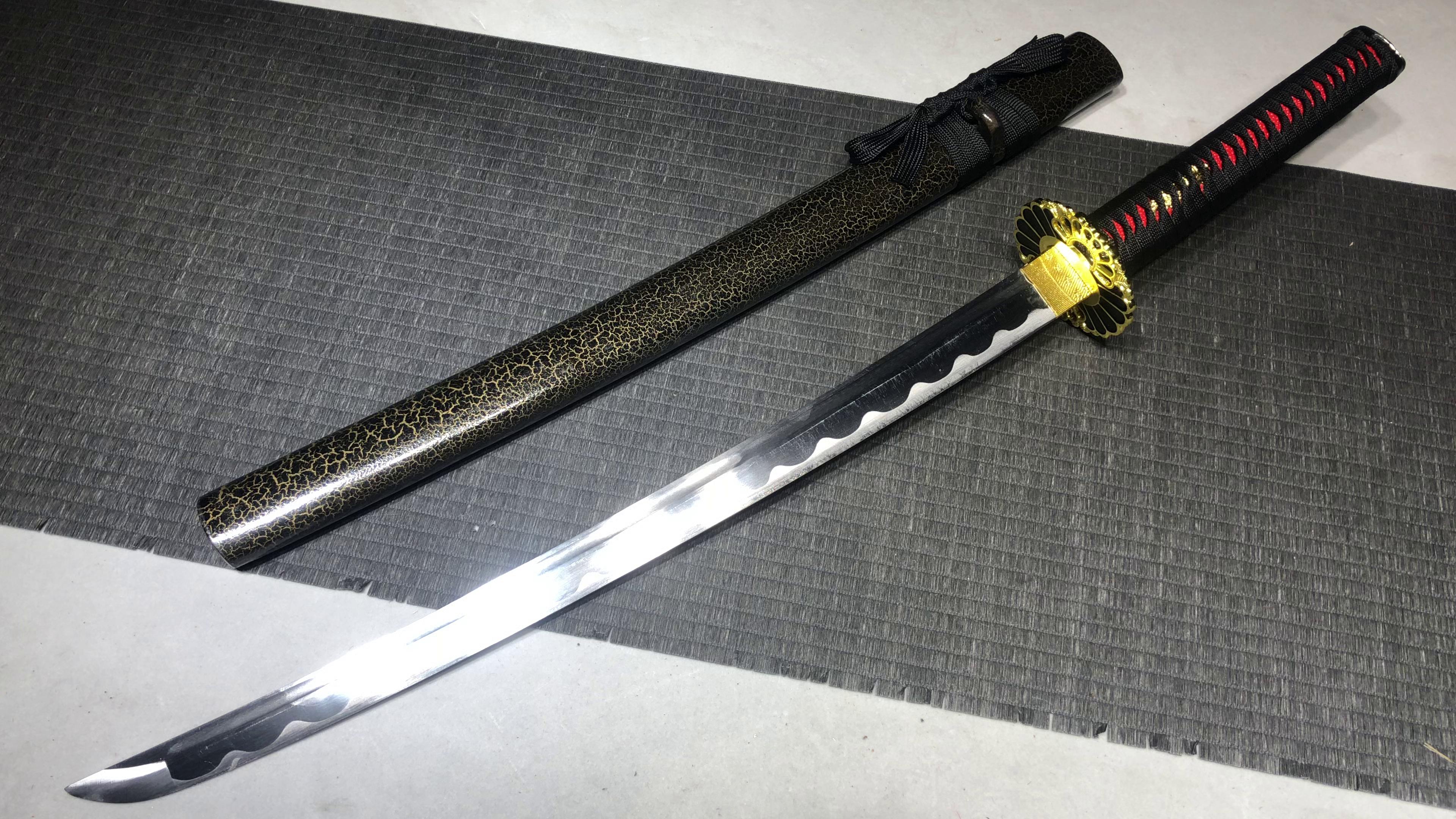 340 New Handmade Medium 20" Medium Carbon Steel Samurai Sword - Chrysanthemum Rib Difference