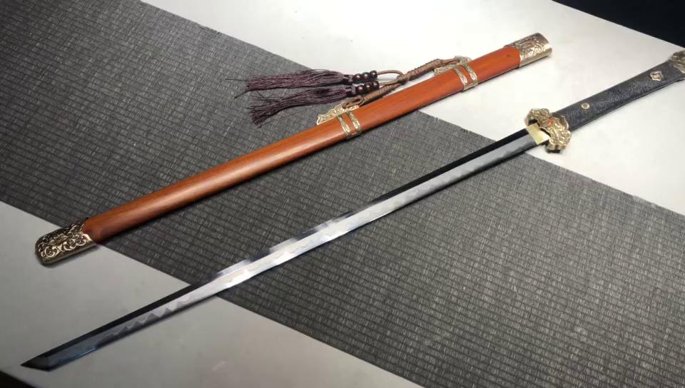 1660 New Special Long 26" T10 Burnt Edge Chinese Upper Research Tang Knife - Shengshi Tang Knife (Fish Skin Handle)