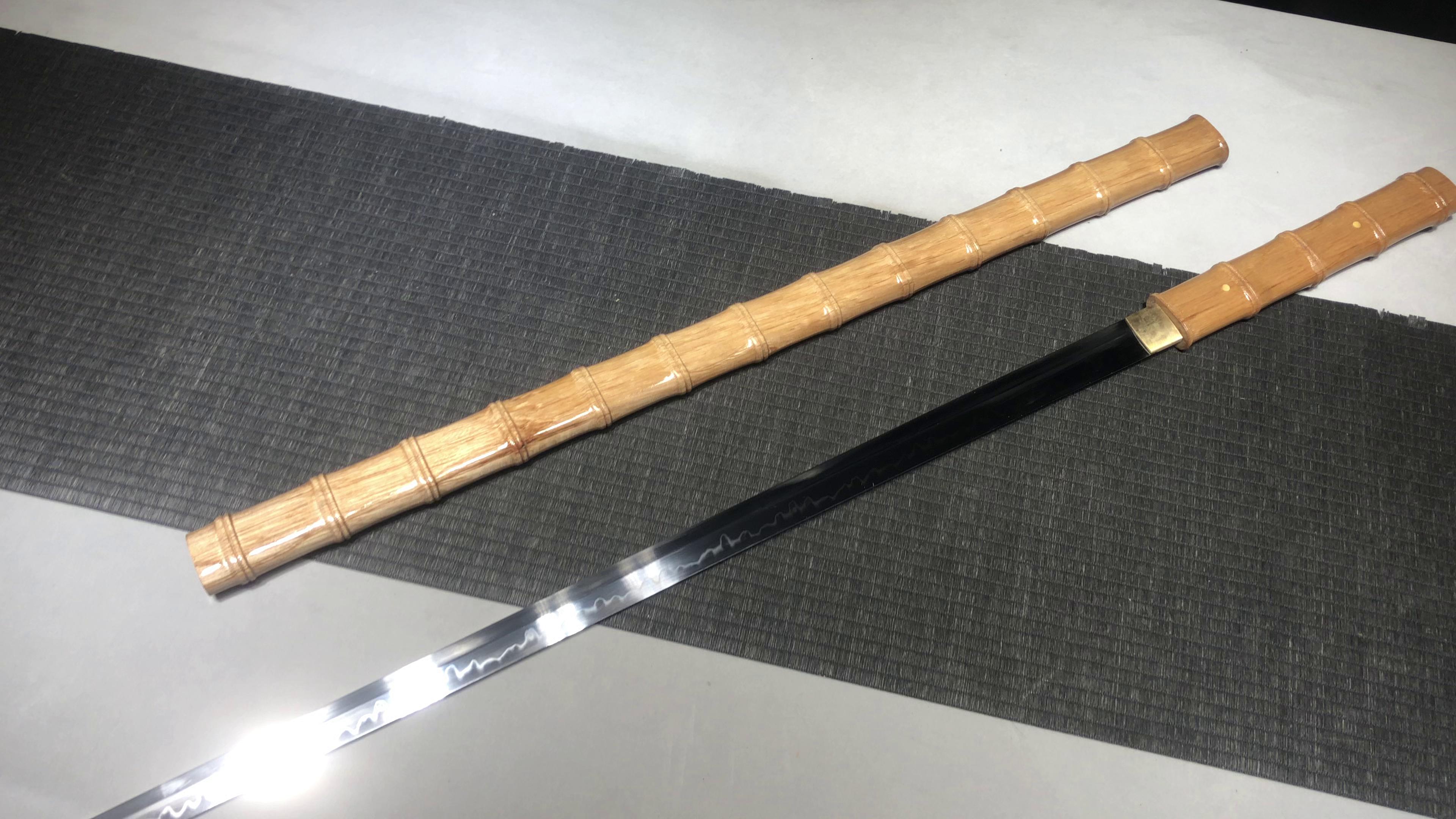 780 New Handmade Long 26-inch T10 Burnt Edge Vegetarian Tang Horizontal Knife - Junzi Bamboo Tang Knife