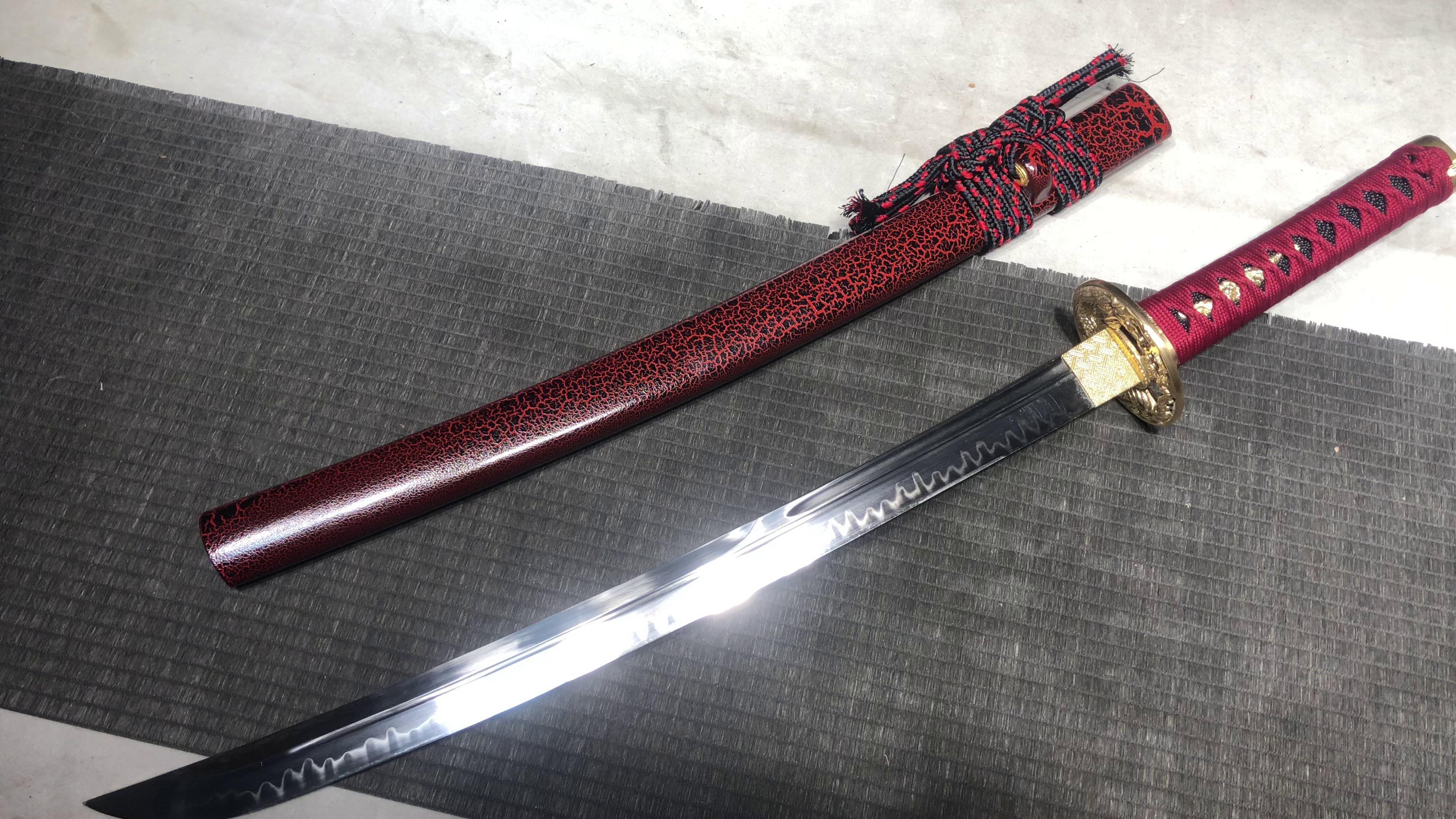 820 New handmade, medium size, pure copper, 20" T10 burnished naginata - Oginagi naginata