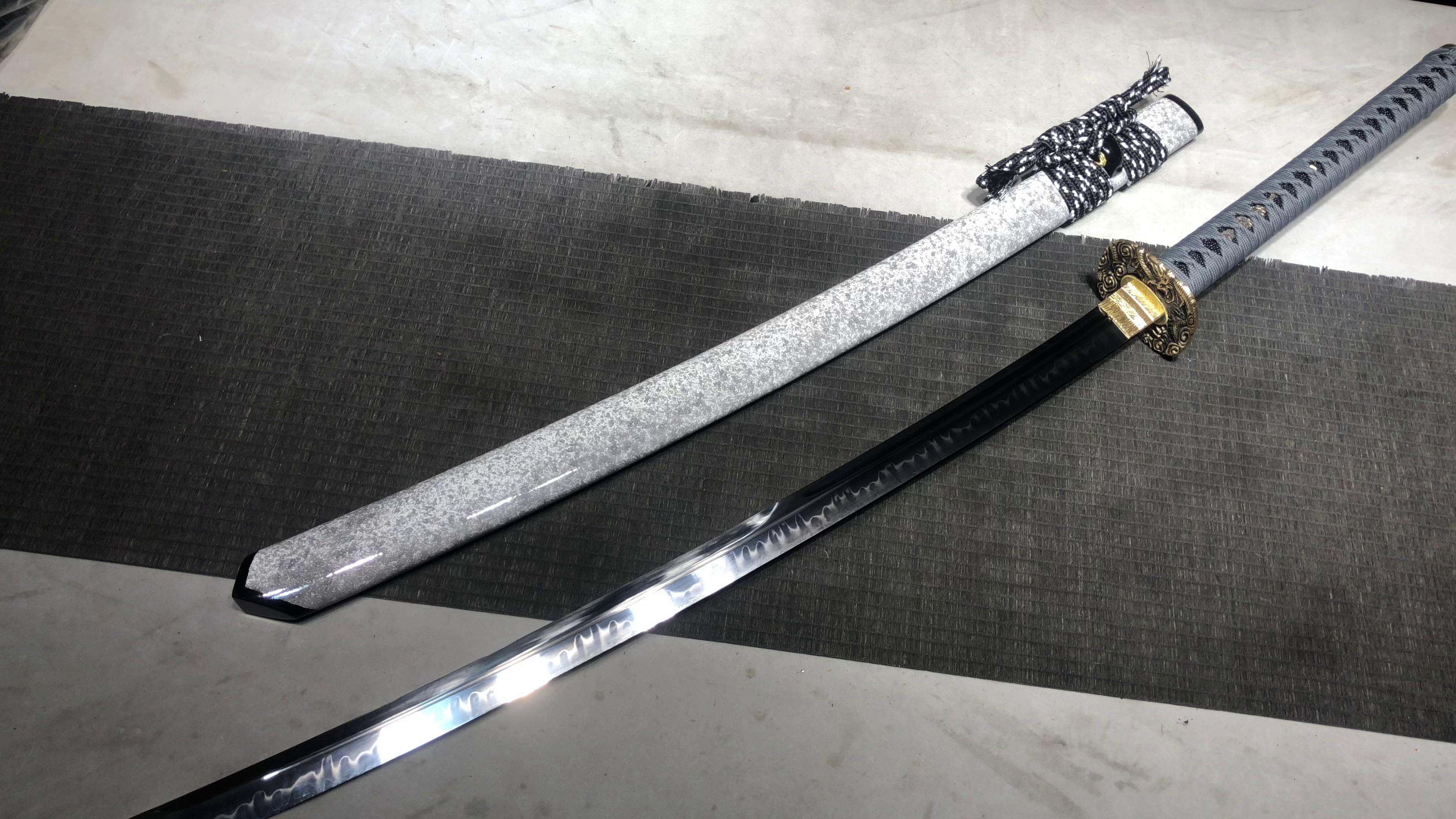 920 New Handmade Extended 26-inch T10 Burnt Edge Naginata Sword - Fang Unryu Naginata (Extended Handle)