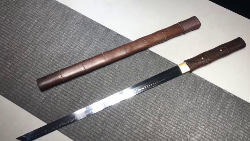 720 New Special Medium 20 inch T10 Burnt Edge Vegetarian Small Tang Knife - Bamboo Tang Knife (T10 Burnt Edge Version)