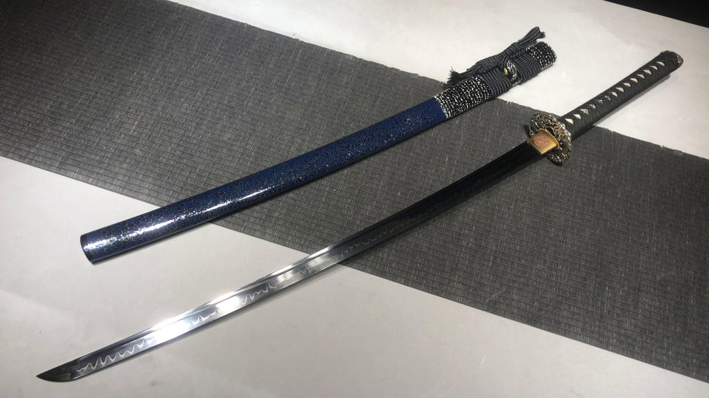 1200 New Handmade Long 26 T10 Burnished Blade Samurai Sword - Rolling Cloud Dragon