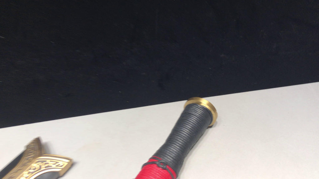 1300 New Handmade Long 28-inch Copper Mounted Patterned Steel Burnt Edge Han Sword - True Wuhan Sword