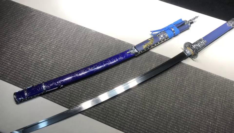820 Long 26 Samurai Sword - Blue Feather Half-Taijutsu