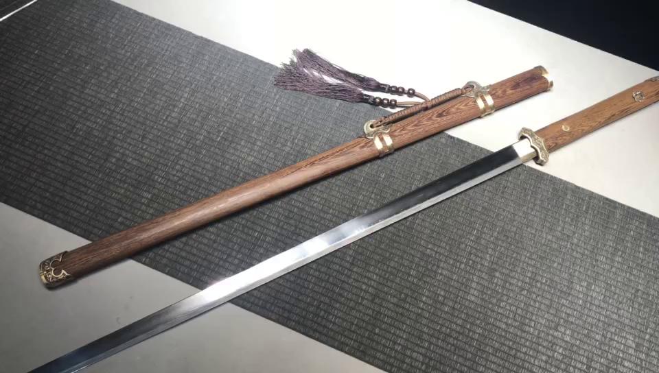 2180 New Specials Long 26-inch Clip Steel Burnished Blade Tang Cross Knife - Small Tang Knife (Clip Steel Version)