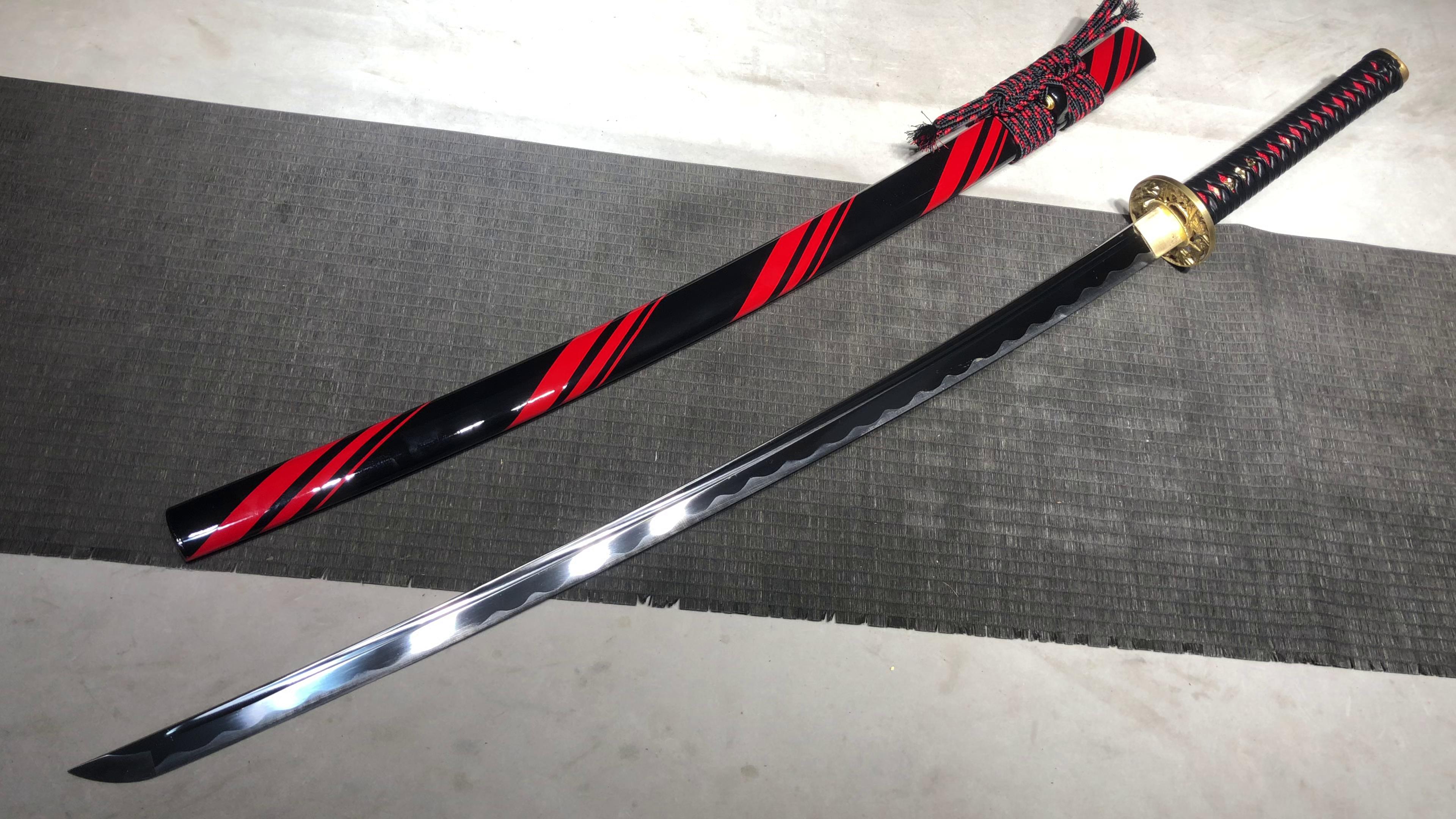 640 New Handmade Long 26 Pure Copper Mounted High Manganese Steel Samurai Sword - Navy Fighting Sword