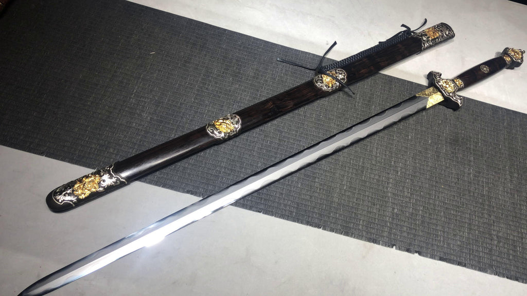 3600 New Handmade Long 28-inch Clip Steel Clear Sword - Peony Sword