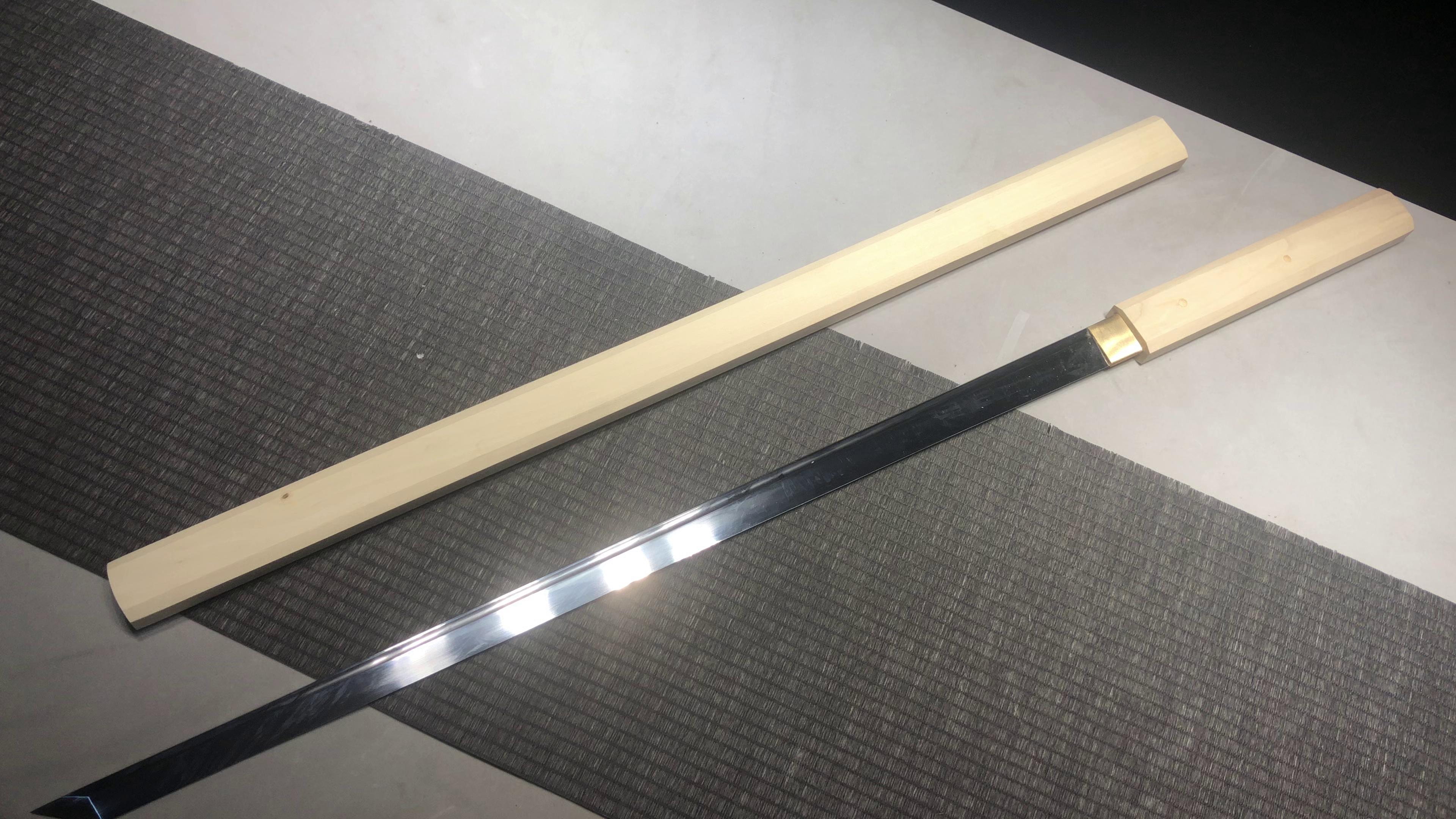 520 New Handmade Long 26-inch High Manganese Steel Plain Straight Tang Horizontal Knife - Octagonal Tang Knife