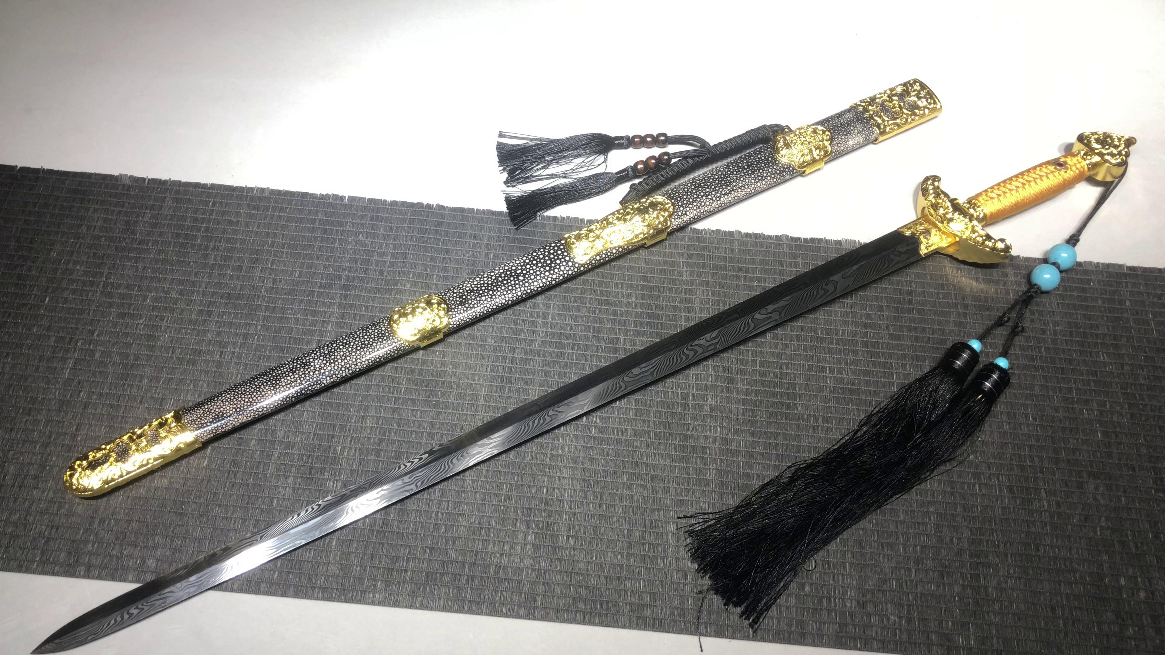 1760 New Handmade Long 26-inch Fishskin Dama Qing Sword - Qianlong Sword